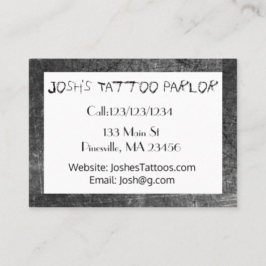 Aangepast Tattoo artistiek Visitekaartje (Achterkant)
