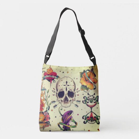 aangepast tattoo Flash-bord Crossbody Tas (Achterkant)