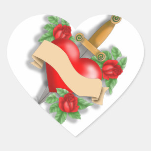 Aangepast Tattoo hart Sticker