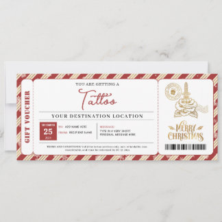 Aangepast Tattoo Kerst Ticket Certificaat Voucher Kaart