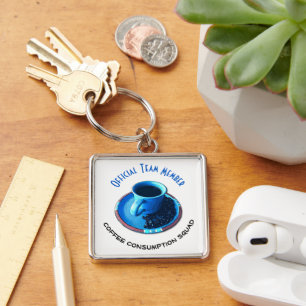Aangepast Teamlid Coffee Consumption Squad-sleutel Sleutelhanger