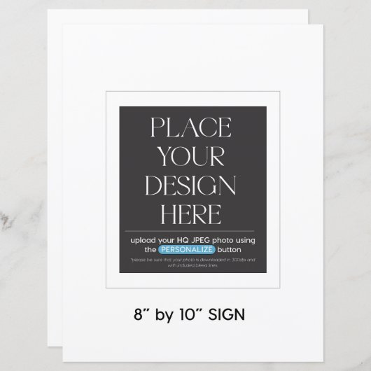 Aangepast teken - 8.5x11 in geschikt voor 8x10 lij (Voorkant / Achterkant)