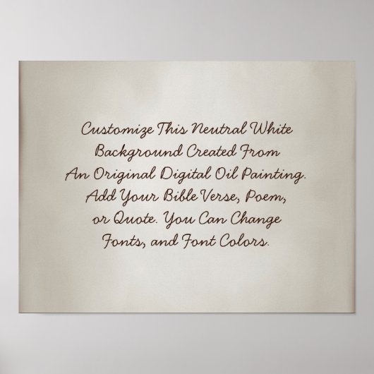 Aangepast teken Upload uw eigen woorden Neutraal W Poster (Voorkant)