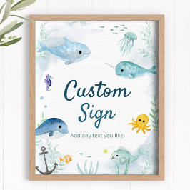 Aangepast teken voor onder-het-zee Partij Poster