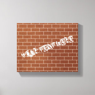 Aangepast tekstcanvas Druk bruin brrick-ontwerp af Canvas Afdruk