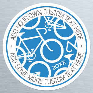 Aangepast tekstfietsenblauw ronde sticker