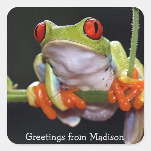 Aangepast tekstformaat vierkante sticker (Voorkant)