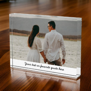 Aangepast tekstfoto blok cadeau voor vrouw en man