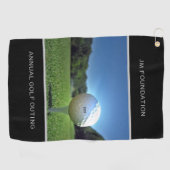 Aangepast tekstGolf-station zwart Golfhanddoek (Horizontaal)