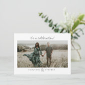 Aangepast teksthandgeschreven script 2-fotohuwelij kaart (Staand voorkant)