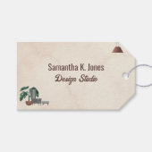 Aangepast tekstontwerp Studio met gemarmerde stoel Cadeaulabel (Voorkant (Horizontaal))