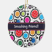 Aangepast tekstpatroon met Pickleballen Keramisch Ornament (Links)