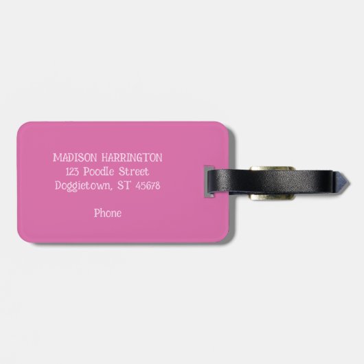 Aangepast tekstroze gereedschap bagagelabel (Achterkant horizontaal)