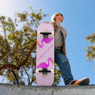 Aangepast tekstskateboard - Roze lamingos Skateboard