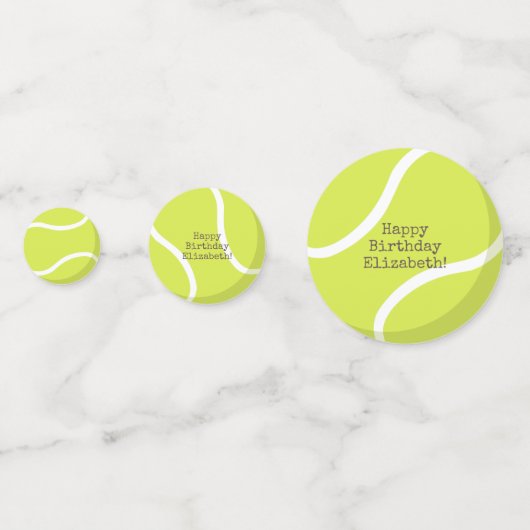 aangepast tennisfeest confetti (Achterkanten)