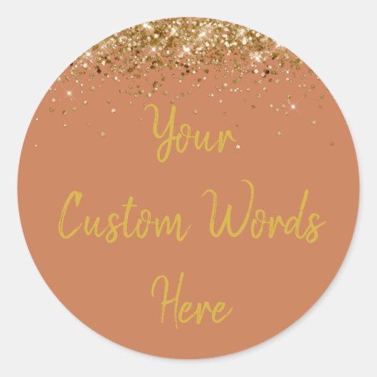 Aangepast Terracotta en Gouden Verjaardagsfeest Fa Ronde Sticker (Voorkant)