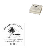 Aangepast terugzendadres Beach Scène Rubberstempel (Gestempeld)