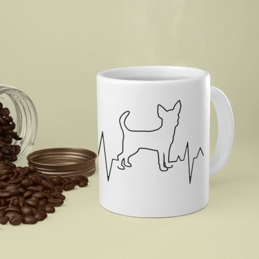 Aangepast thema Valentijnsdag thema hartslag hond Koffiemok