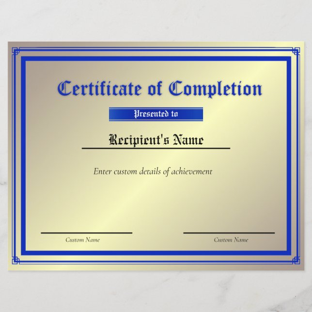 Aangepast thin blue line-vlaggencertificaat (Voorkant)