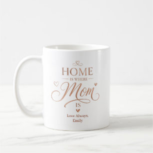 Aangepast Thuis Is Waar Moeder Is Rose Goud Typogr Koffiemok