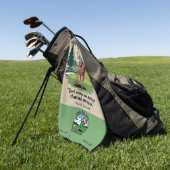 Aangepast Toernooi Grappige Quote Corporate Logo Golfhanddoek (Groen)