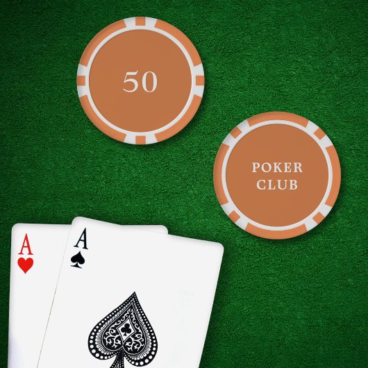 Aangepast toernooi Spelwaarde 50 Sinaasappel Poker Chips