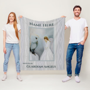 Aangepast toevoegen naam Guardian Angel Blanket Fleece Deken