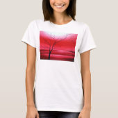 Aangepast Trendy Tree Red White Elegant Modern T-shirt (Voorkant)