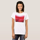 Aangepast Trendy Tree Red White Elegant Modern T-shirt (Voorkant volledig)