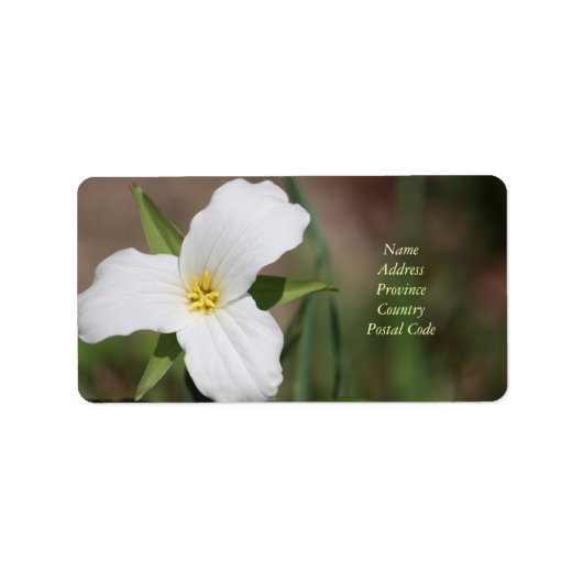 Aangepast trillium-label etiket (Voorkant)