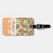 Aangepast tropisch anananaslagerpatroon bagagelabel (Voorkant horizontaal)