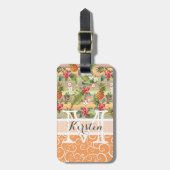 Aangepast tropisch anananaslagerpatroon bagagelabel (Voorkant verticaal)