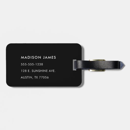 Aangepast tropisch monogram modern bagagelabel (Achterkant horizontaal)