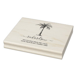 Aangepast tropisch palmstructuurmatig script 	rubberstempel