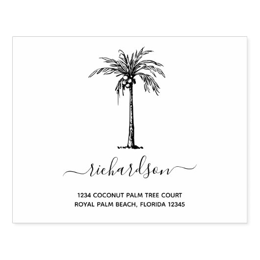 Aangepast tropisch palmstructuurmatig script 	rubberstempel (Afrduk)
