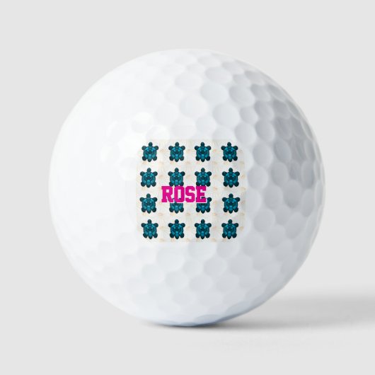 Aangepast tropisch schildpad bloempatroon Naadloos Golfballen (Voorkant)