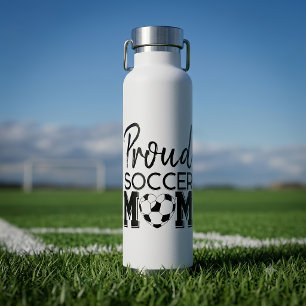 Aangepast trots voetbalmoeder shirt nummer Hart Waterfles