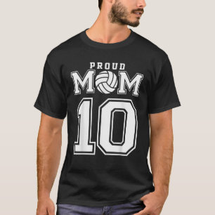 Aangepast Trots Volleyball Moeder Nummer 10 Gepers T-shirt