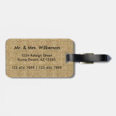 Aangepast trouwfoto-monogram bagagelabel (Achterkant horizontaal)