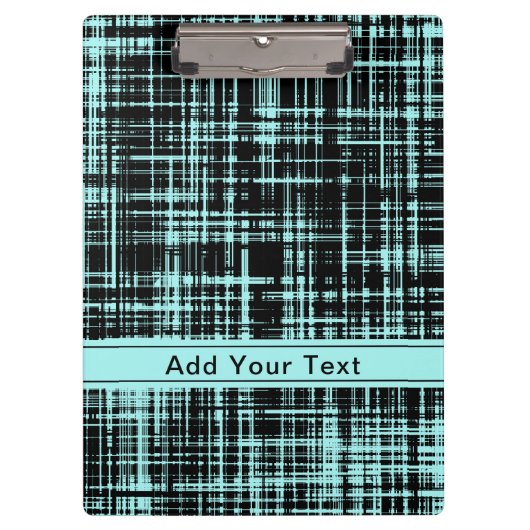 Aangepast Turquoise- en Black Abstract Stripe-patr Klembord (Voorkant)