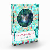 Aangepast Turquoise Rood Roze Kerstdecor Gift Fotoblokken (Links)