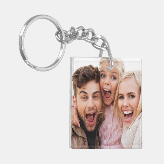 Aangepast twee foto dubbelzijdig acryl sleutelhanger (Voorkant Links)