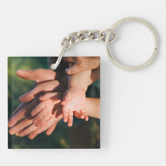 Aangepast twee foto dubbelzijdig acryl sleutelhanger (Achterkant)