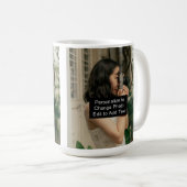 Aangepast twee foto's Kunstwerk Slogan Classic 15  Koffiemok (Voorkant rechts)