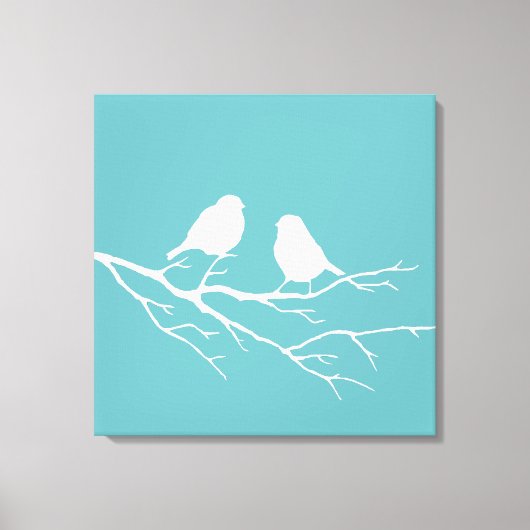 Aangepast twee kleine witte reservemijten Silhouet Canvas Afdruk (Voorkant)