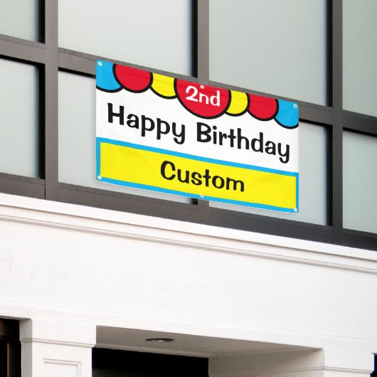 Aangepast, tweede verjaardag spandoek (Buitenkant Gebouw)