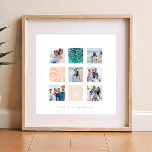 Aangepast type fotocollage-monogramme-batenthema poster