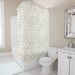Aangepast U kiest Kleur Gouden Folie Polka Dots Douchegordijn