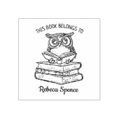 Aangepast uilen-ex-libris rubberstempel (Afrduk)