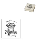 Aangepast uilenexlibris 	rubberstempel (Gestempeld)